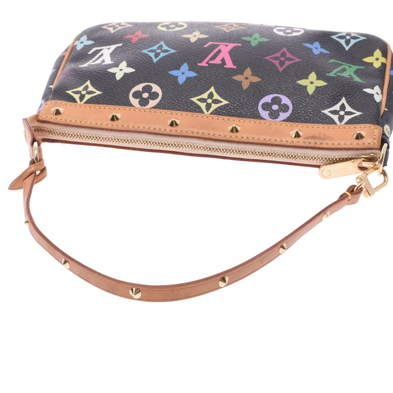 LOUIS VUITTON ルイヴィトン マルチカラー ポシェット アクセソワール 黒 M92648 レディース モノグラムマルチカラー アクセサリーポーチ Bランク 中古 銀蔵