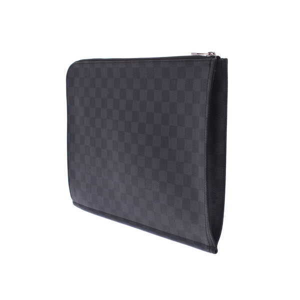 路易威登路易威登Damier Graphit Polt Documan Black N48247男士Dumier Graphit Canvas离合器袋AB排名使用Silgrin