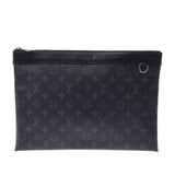 Louis Vuitton Louis Vuitton Monogram Exclipse Pochette Discovery Black M62291 Men's Monogram Eclipse Canvas Clutch Bags AB Rank Used Silgrin