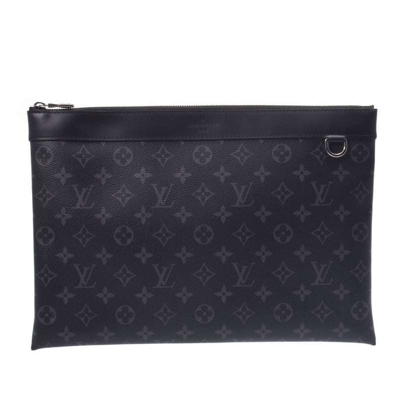 Louis Vuitton Louis Vuitton Monogram Eclipse Pochette Discovery Black / Grey M62291 Mon's Monogram Eclipse Cambus离合器包新的Sanko