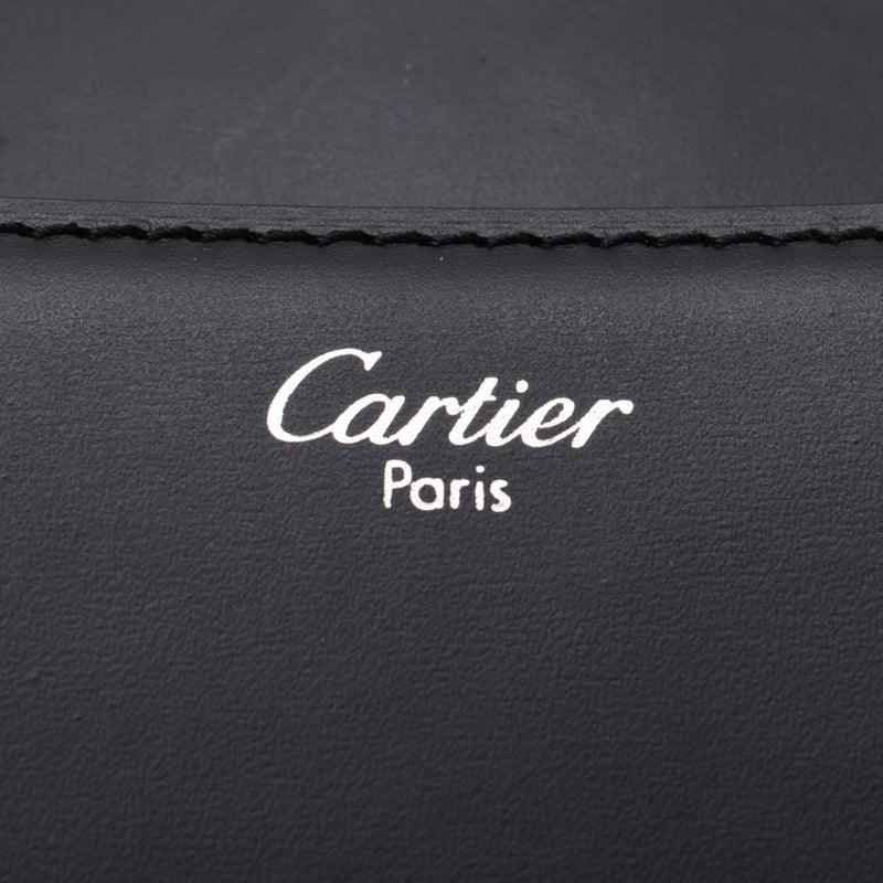 カルティエ Cartier クラッチバッグ セカンドバッグ レザー ロゴ 黒