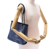 Chanel Chanel Deauville PM Blue Silver Fittings Women's Canvas / Leather Tote Bags AB Rank Used Sinkjo