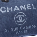 CHANEL シャネル ドーヴィル PM 青 シルバー金具 レディース キャンバス/レザー トートバッグ ABランク 中古 銀蔵