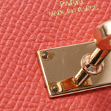 Hermes Hermes Kelly Wallet Rose Jaipur Gold Bracket X Engraving (around 2016) Ladies S-Length Wallet A-Rank Used Sinkjo