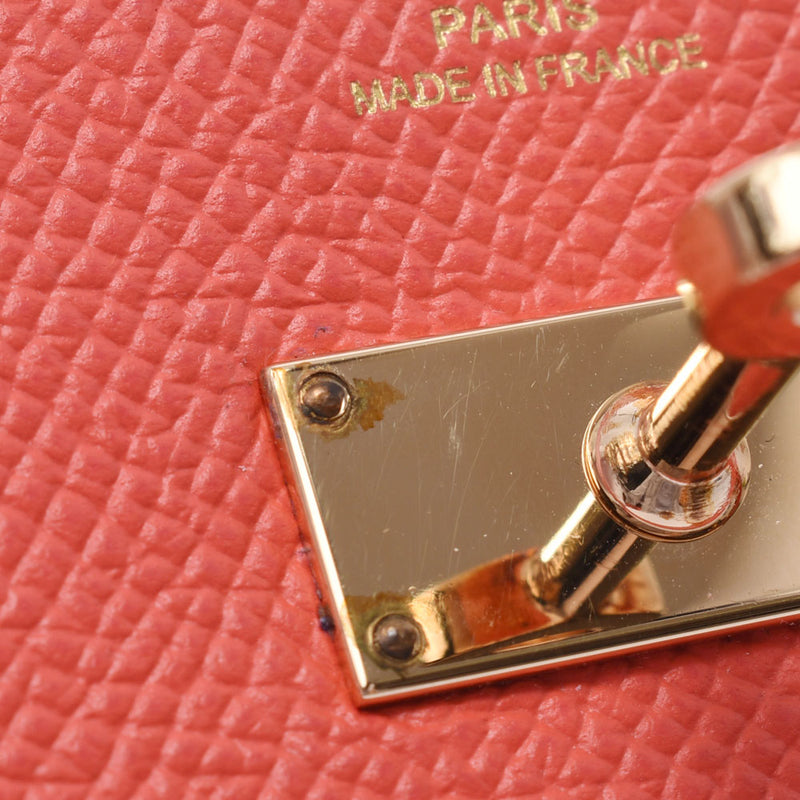 Hermes Hermes Kelly Wallet Rose Jaipur Gold Bracket X Engraving (around 2016) Ladies S-Length Wallet A-Rank Used Sinkjo