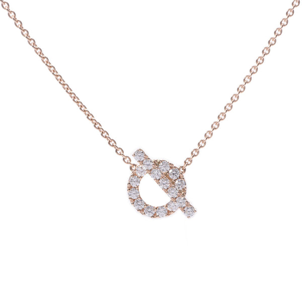 Hermes Hermes Finees Diamond 0.46ct Ladies K18PG Necklace A Rank Used Silgrin