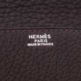 Hermes Hermes Etrivier Class Cavan Dark Brown Silver Bracket □ H-engraved (around 2004) Men's Fjord Business Bag AB Rank Used Silgrin