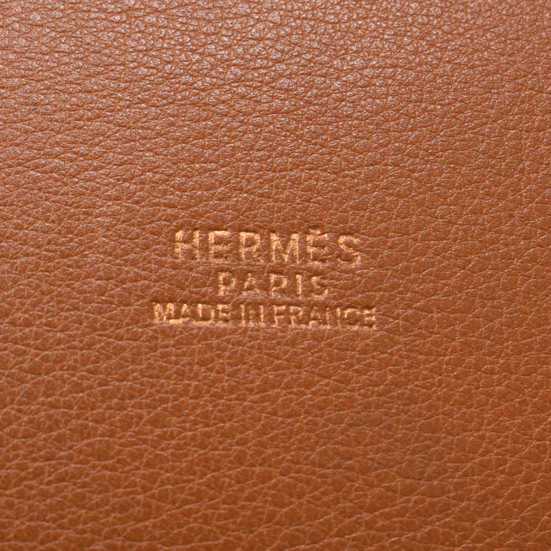 HERMES エルメス マーケットPM ゴールド/ルージュ ゴールド金具 □A刻印(1997年頃) レディース カーフ トワル ショルダーバッグ ABランク 中古 銀蔵