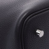 Hermes Hermes Picon Lock MM黑色银色支架Z刻（2021左右）女式三重钢铁手提包新的银杏
