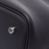 Hermes Hermes Picon Lock MM黑色银色支架Z刻（2021左右）女式三重钢铁手提包新的银杏