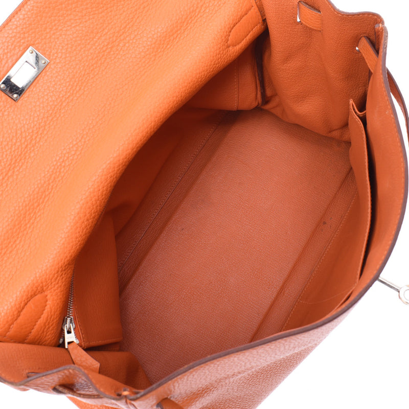 Hermes Hermes Kelly 35 Intelled 2way Bag Orange Silver Flocky □ Q Immediate (around 2013) Unisex Triyo Clemance Handbag B Rank Used Sinkjo