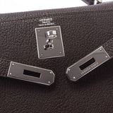 HERMES エルメス ケリー32 内縫い ダークブラウン シルバー金具 □J刻印(2006年頃) レディース コロマンデル ハンドバッグ Aランク 中古 銀蔵