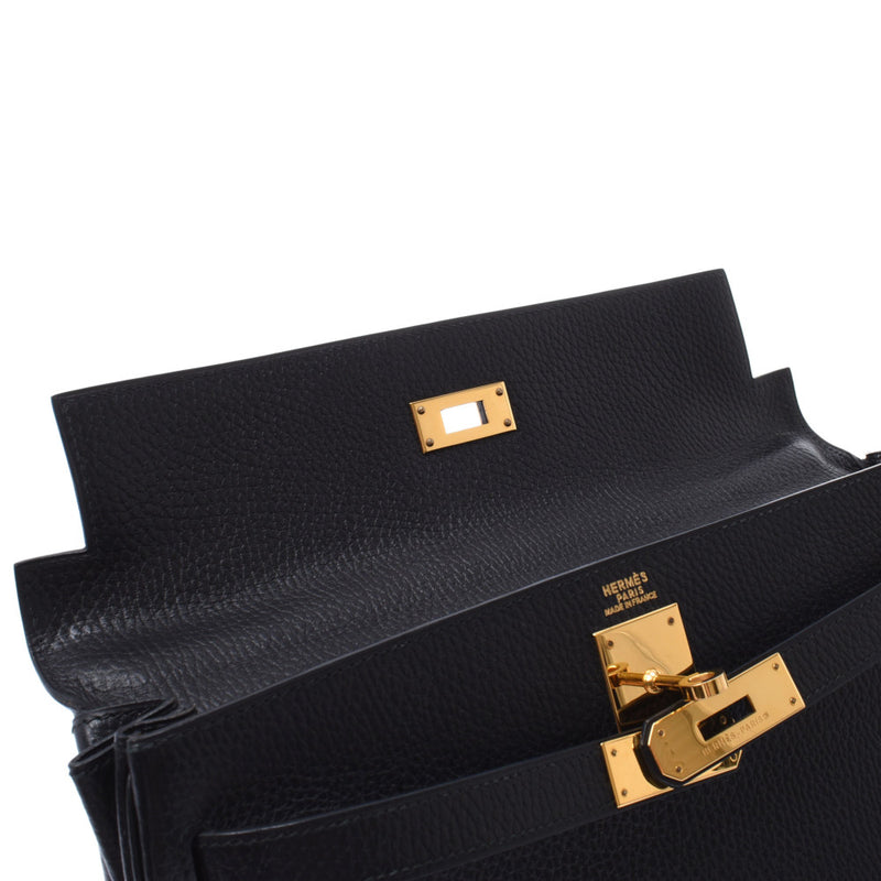 Hermes Ermes Kelly 32 Instead of sewing 2way bag black gold bracket ○ Y imprint (around 1995) Ladies Ardennes handbag A rank used Silgrin