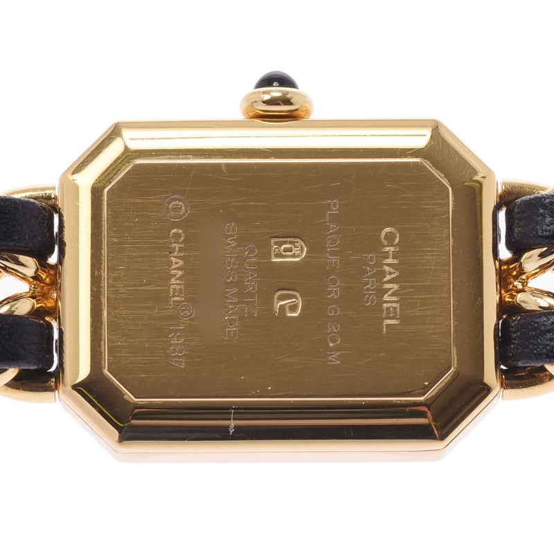 CHANEL Chanel Premiere Size M H0001 Women's GP / Leather Watch Quartz Black Table A-Rank Used Sinkjo