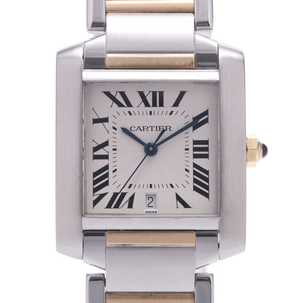 Cartier tank Francaise LM w51005q4 boys SS / YG watch automatic roll white dial