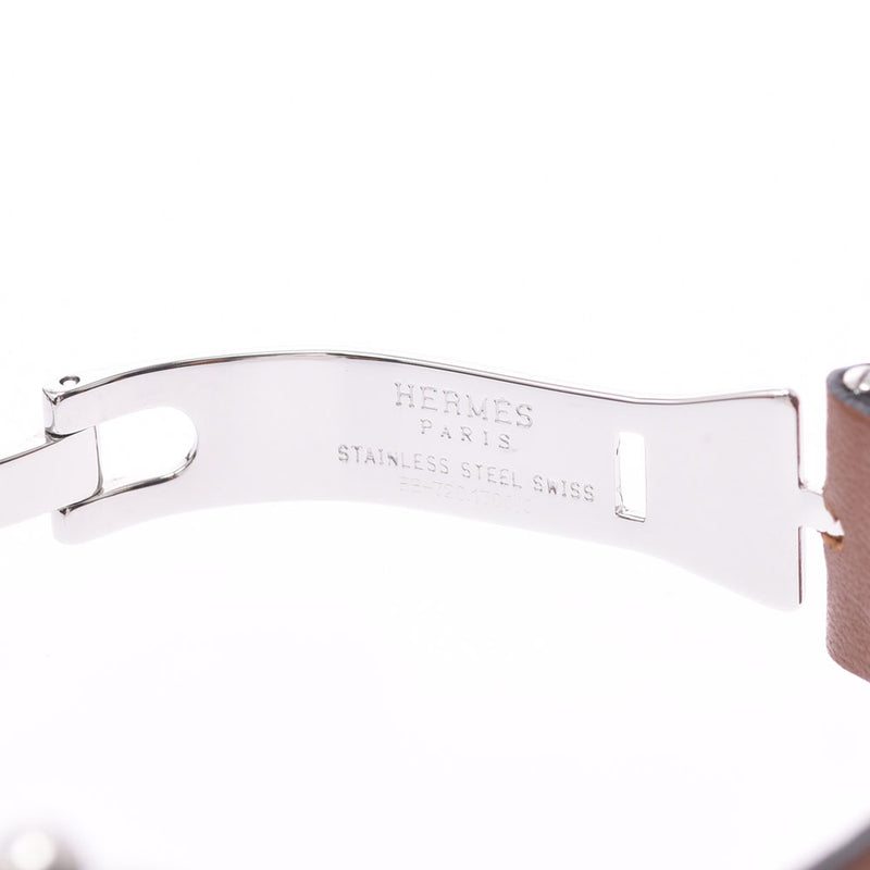 HERMES エルメス クリッパーGMT パワーリザーブ CL5.720 メンズ SS/GP/革 腕時計 自動巻き 白文字盤 Aランク 中古 銀蔵