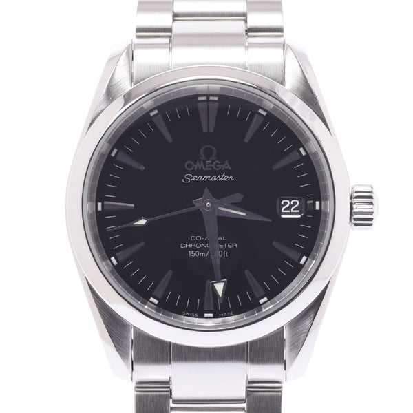 OMEGA Omega Seamaster Aqua Terra back schedule 2,504.50 Men's SS watch self-winding black Edition A rank used Ginzo