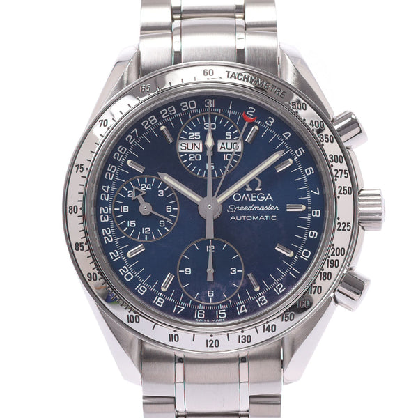 OMEGA Omega Speed ​​Master Triple Calendar Day Date 3523.80 Men SS Watch Automatic Rolling Blue Characters AB Rank Used Sinkjo