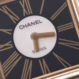 Chanel Chanel Madomoazel Size L H0006 Women's YG / Leather Watch Quartz Black / White Shell Dim A-Rank Used Sinkjo