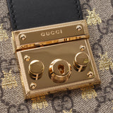 GUCCI Gucci Padlock Chain Tote Bee Gray System / Gold 479197 Women's GG Scrim Canvas Tote Bag New Sinkjo