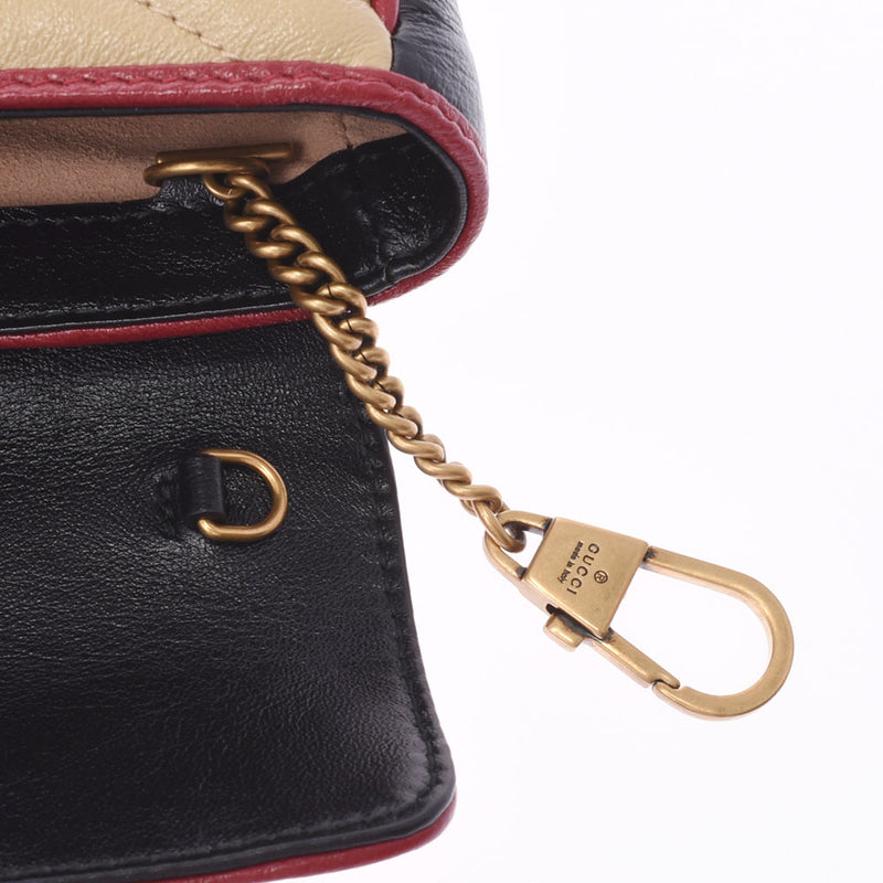 Gucci GG Marmont Super Mini Bag Black BEIGE red gold hardware