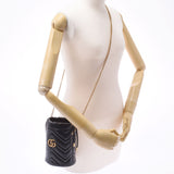 Gucci GG Martini mini baguette bag black gold hardware 575163 women's Leather Shoulder Bag