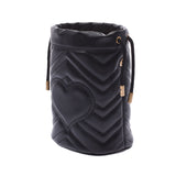 Gucci GG Martini mini baguette bag black gold hardware 575163 women's Leather Shoulder Bag