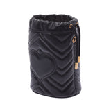 Gucci GG Martini mini baguette bag black gold hardware 575163 women's Leather Shoulder Bag