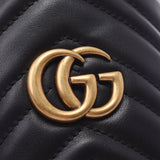 GUCCI グッチ GGマーモント ミニ バゲットバッグ 黒 ゴールド金具 575163 レディース レザー ショルダーバッグ 新品 銀蔵