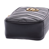 GUCCI Gucci GG Mermont Mini Chain Bag Black Gold Bracket 598597 Women's Leather Shoulder Bag New Silgrin