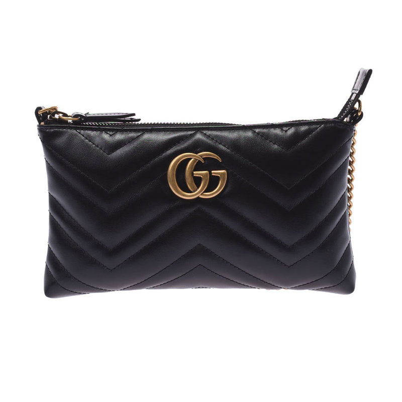Black gucci clutch with gold chain Clearance