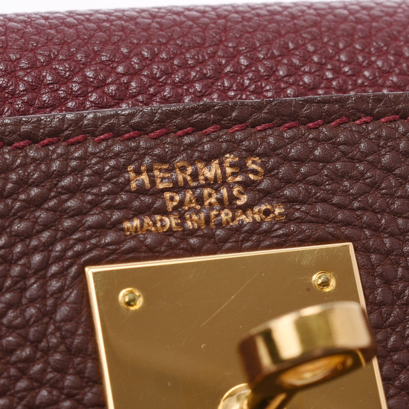 HERMES エルメス ケリー 32 2WAYバッグ 内縫い トリコロール ゴールド金具 □F刻印(2002年頃) レディース トゴ ハンドバッグ Aランク 中古 銀蔵