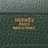 Hermes Hermes Kelly De Peche 38公文包绿色银色支架□电子雕刻（2001年左右）男士Ardens商务包A排名硅砾