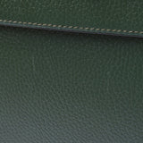 Hermes Hermes Kelly De Peche 38 Briefcase Green Silver Bracket □ E-engraving (around 2001) Men's Ardennes Business Bag A-ranked Silgrin
