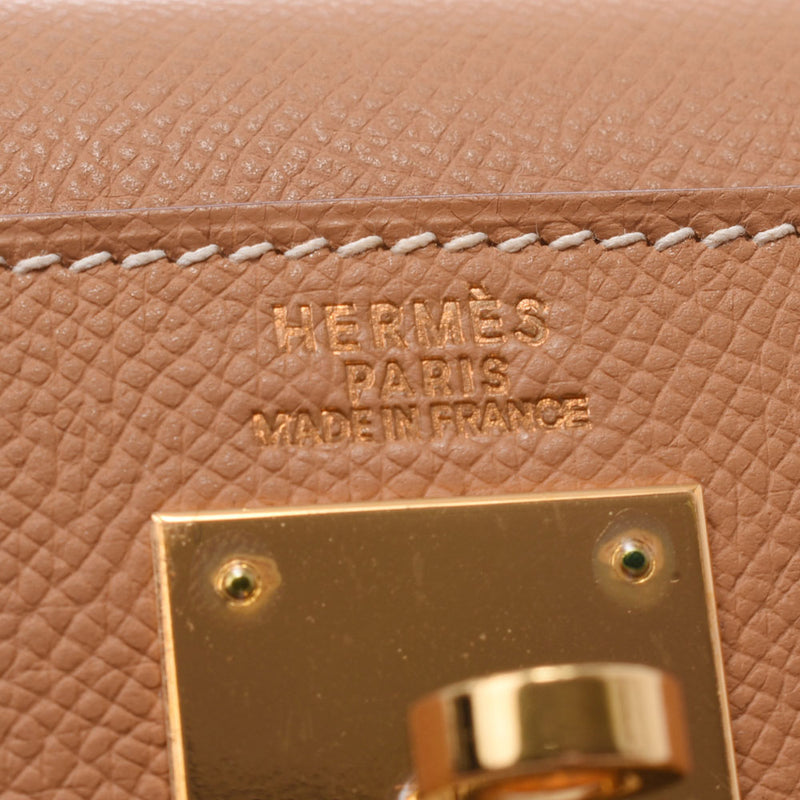 Hermes Hermes Kelly 32外缝制2way袋天然金支架□H印记（2004年左右）女性的Kushbel手提包一级使用水池