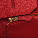 Hermes Hermes Burkin 35 Rouge Big Gold Bracket □ A Engraved (around 1997) Unisex Kushbel Handbag A-rank used Silgrin