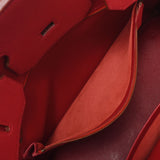 Hermes Hermes Burkin 35 Rouge Big Gold Bracket □ A Engraved (around 1997) Unisex Kushbel Handbag A-rank used Silgrin