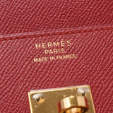 Hermes Hermes Burkin 35 Rouge Big Gold Bracket □ A Engraved (around 1997) Unisex Kushbel Handbag A-rank used Silgrin