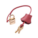 Hermes Hermes Burkin 35 Rouge Big Gold Bracket □ A Engraved (around 1997) Unisex Kushbel Handbag A-rank used Silgrin