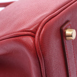 Hermes Hermes Burkin 35 Rouge Big Gold Bracket □ A Engraved (around 1997) Unisex Kushbel Handbag A-rank used Silgrin