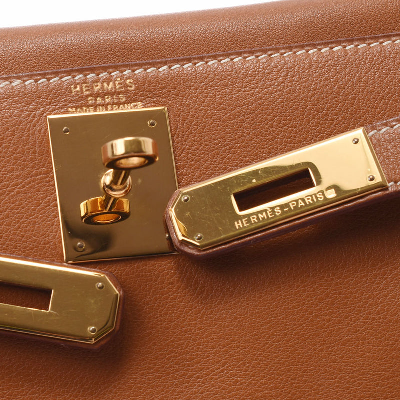 Hermes Hermes Kelly Mo 28 2way Bag Gold Gold支架○Z刻（1996年左右）女性的Vog复兴手提包A-Rank使用Silgrin