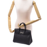 HERMES エルメス バーキン 30 黒 パラジウム金具 □K刻印(2007年頃) レディース オーストリッチ ハンドバッグ Aランク 中古 銀蔵
