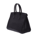 HERMES エルメス バーキン 30 黒 パラジウム金具 □K刻印(2007年頃) レディース オーストリッチ ハンドバッグ Aランク 中古 銀蔵