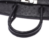 HERMES エルメス バーキン 30 黒 パラジウム金具 □K刻印(2007年頃) レディース オーストリッチ ハンドバッグ Aランク 中古 銀蔵