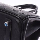 HERMES エルメス バーキン 30 黒 パラジウム金具 □K刻印(2007年頃) レディース オーストリッチ ハンドバッグ Aランク 中古 銀蔵