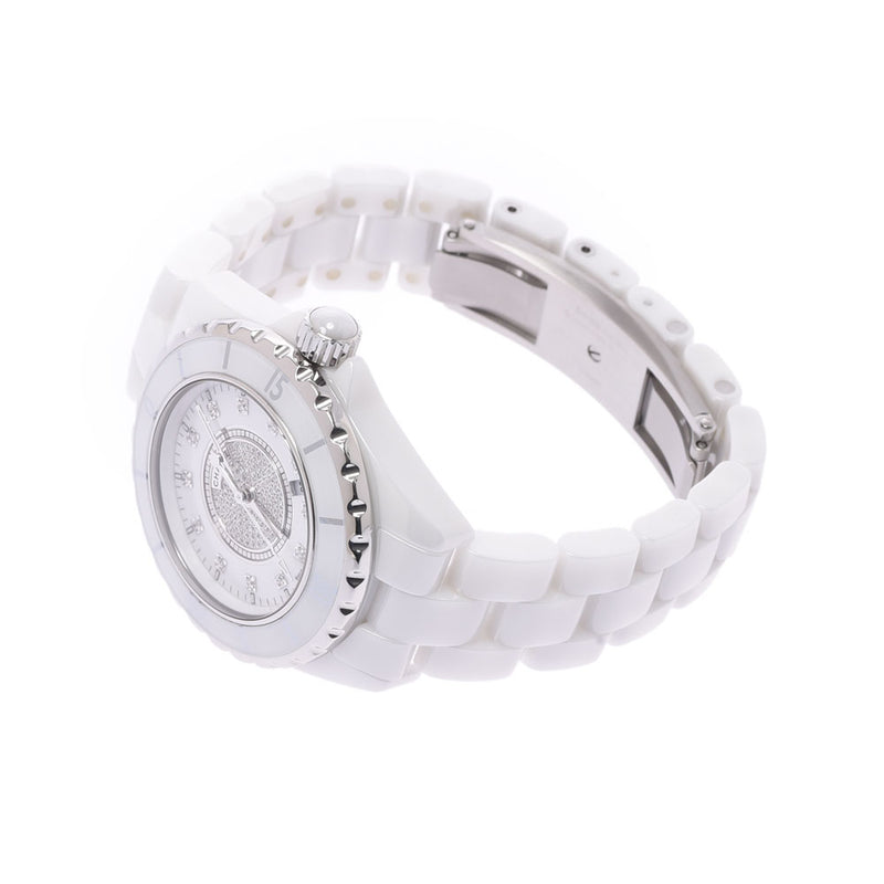 CHANEL Chanel J12 33mm Center Diamond 12 Diamond H2123 Boys White Ceramic / SS Watch Automatic Wound White Figure A Rank Used Sinkjo