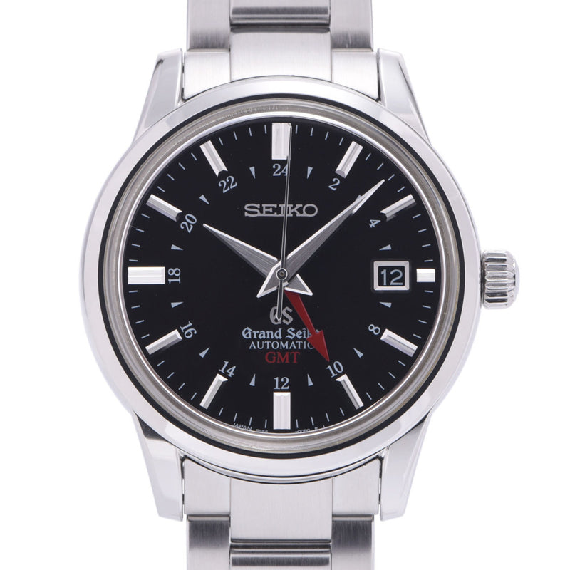 SEIKO Seiko Grand Seiko Menkanical GMT SBGM009 Men's SS Watch Automatic Wound Black Table A-Rank Used Silgrin