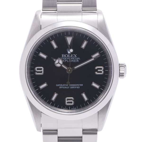 ROLEX Rolex Explorer 1 EX1 14270 Men's SS Watch Automatic Wound Black Table A-Rank Used Sinkjo
