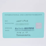 Tiffany＆Co。Tiffany East West Back SKE 36813946男士SS /皮革手表石英海军形状A级二手SILGRIN