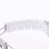 CHANEL シャネル J12 33mm 12Pダイヤ H1628 レディース 白セラミック/SS 腕時計 クオーツ 白文字盤 Aランク 中古 銀蔵